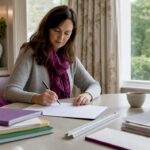 Homeowner planning renovation at kitchen table
