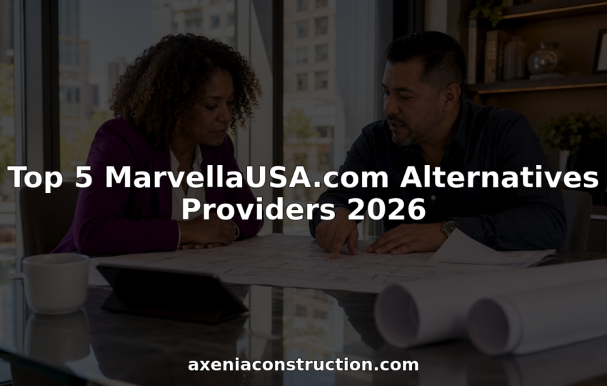 Contractor and client reviewing plans at office table