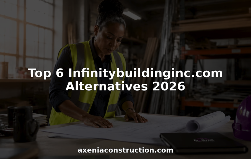 Construction manager reviewing building plans at site trailer