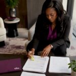 Project manager reviewing subcontractor documents