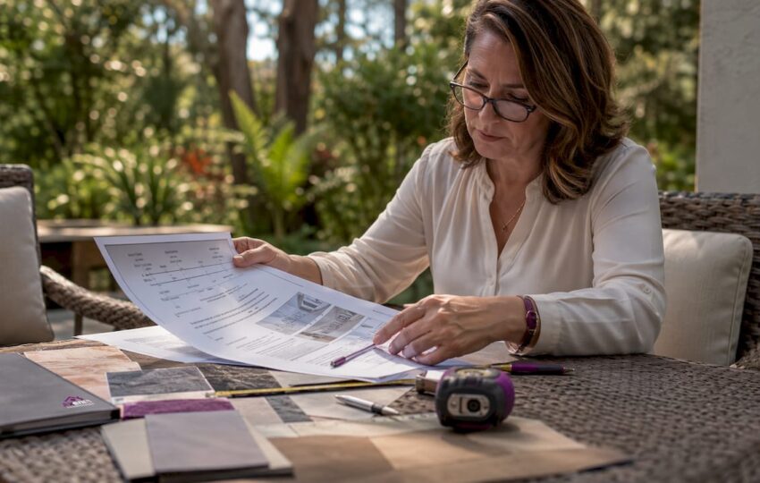 Project manager reviewing renovation timeline