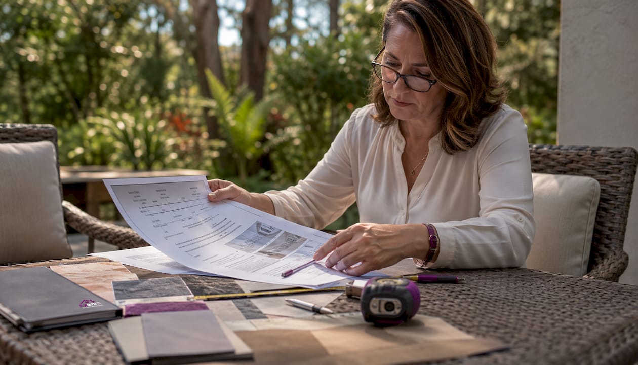 Project manager reviewing renovation timeline
