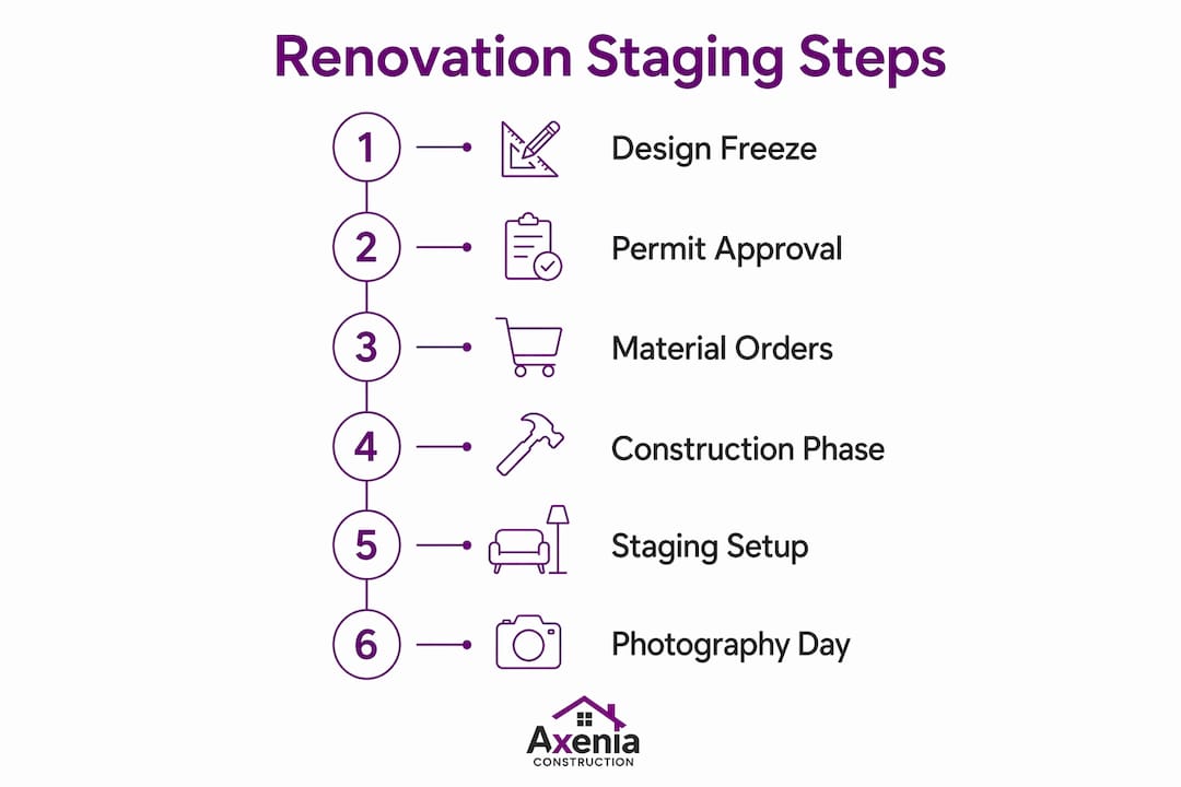 Infographic outlining renovation staging steps