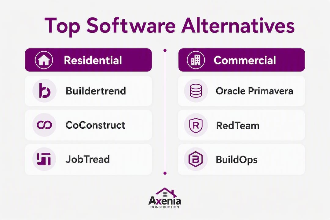 Infographic showing comparison of contractor software alternatives