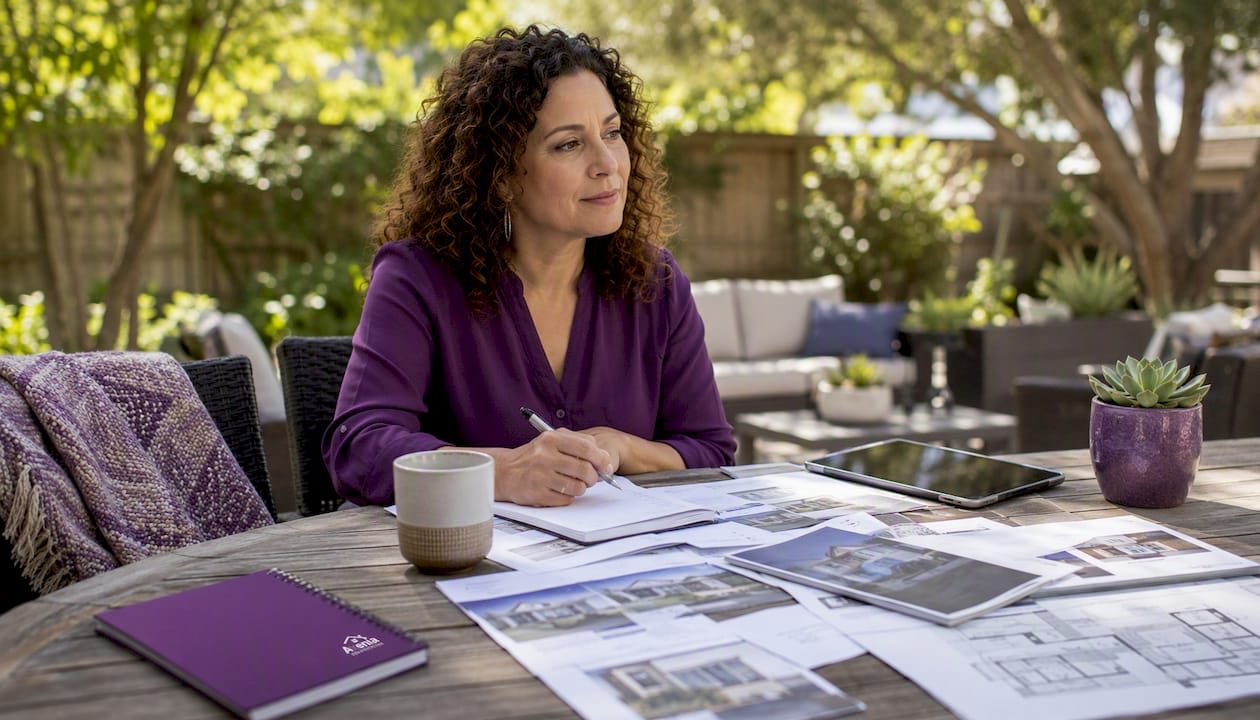 Homeowner reviewing remodeling options at kitchen table
