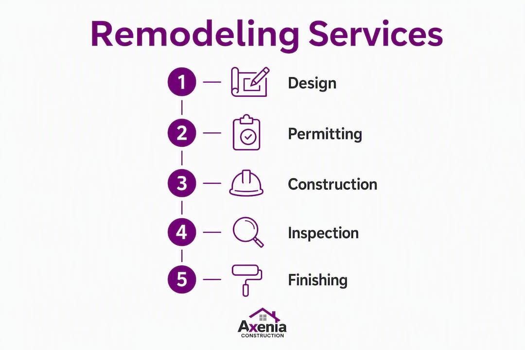 Infographic showing remodeling service steps