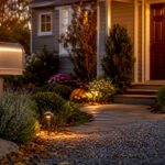 Residential front door and mulch beds