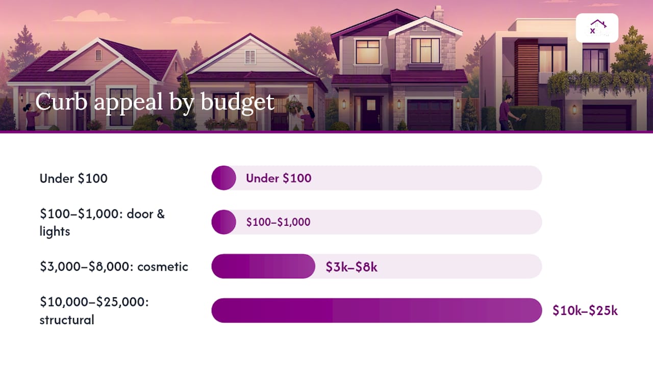 Comparison of curb appeal budget tiers and projects