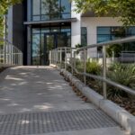 Accessible ramp and commercial building entrance