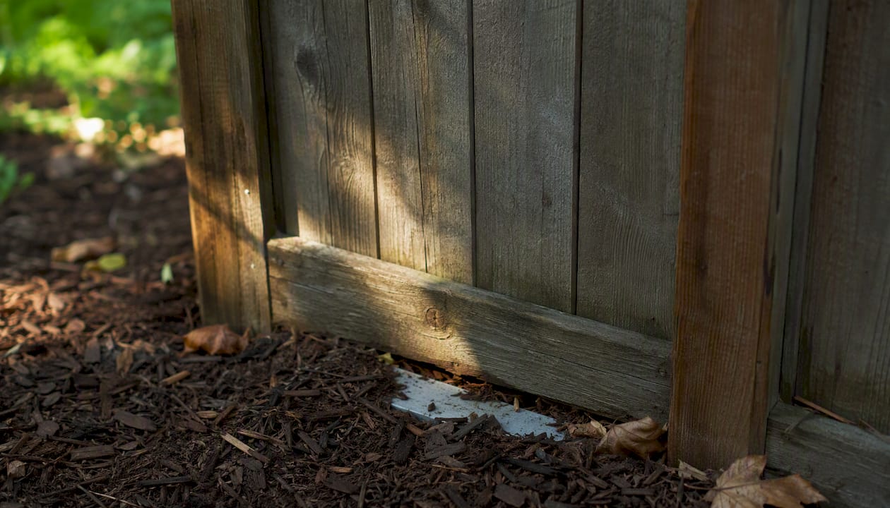 Fence encroaching property line boundary