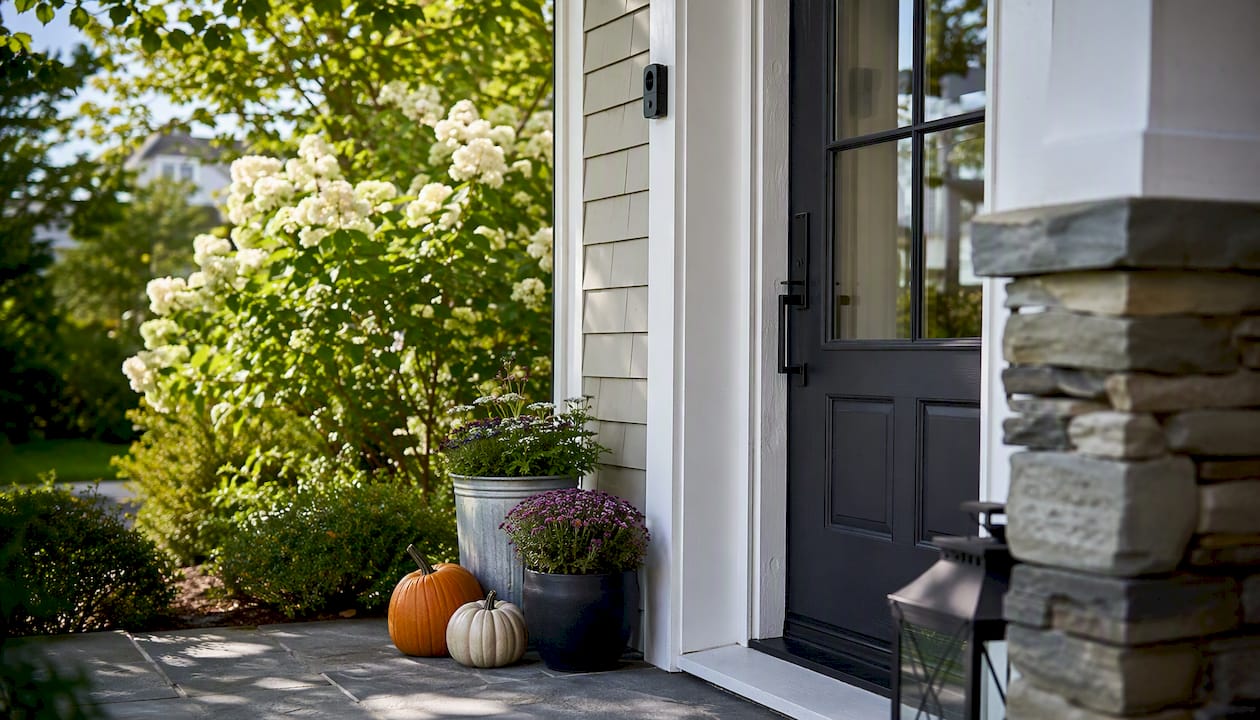 Residential home entrance with subtle rental elements