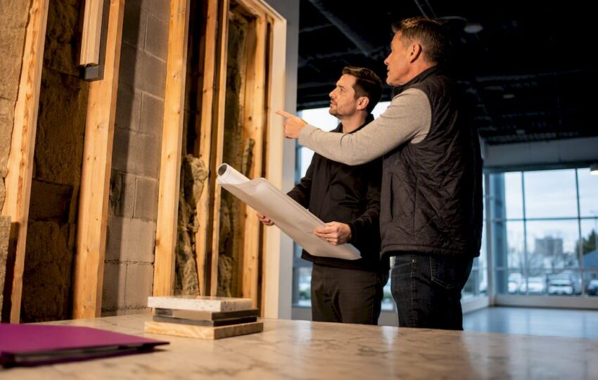Owner and contractor reviewing a field change