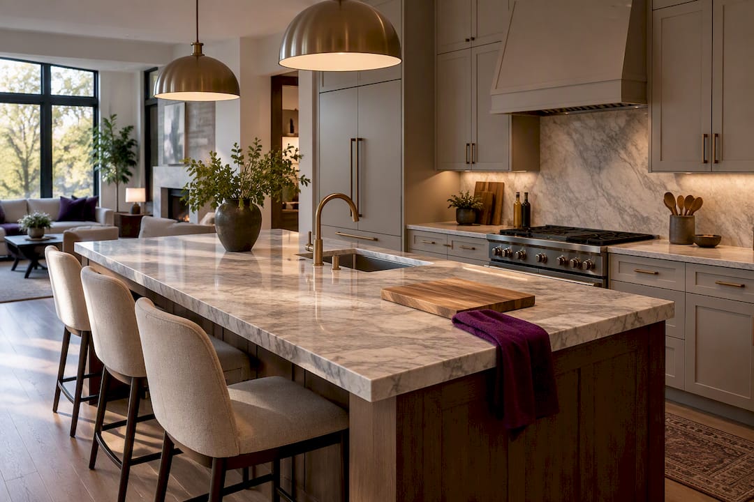 Remodeled kitchen with clear circulation paths
