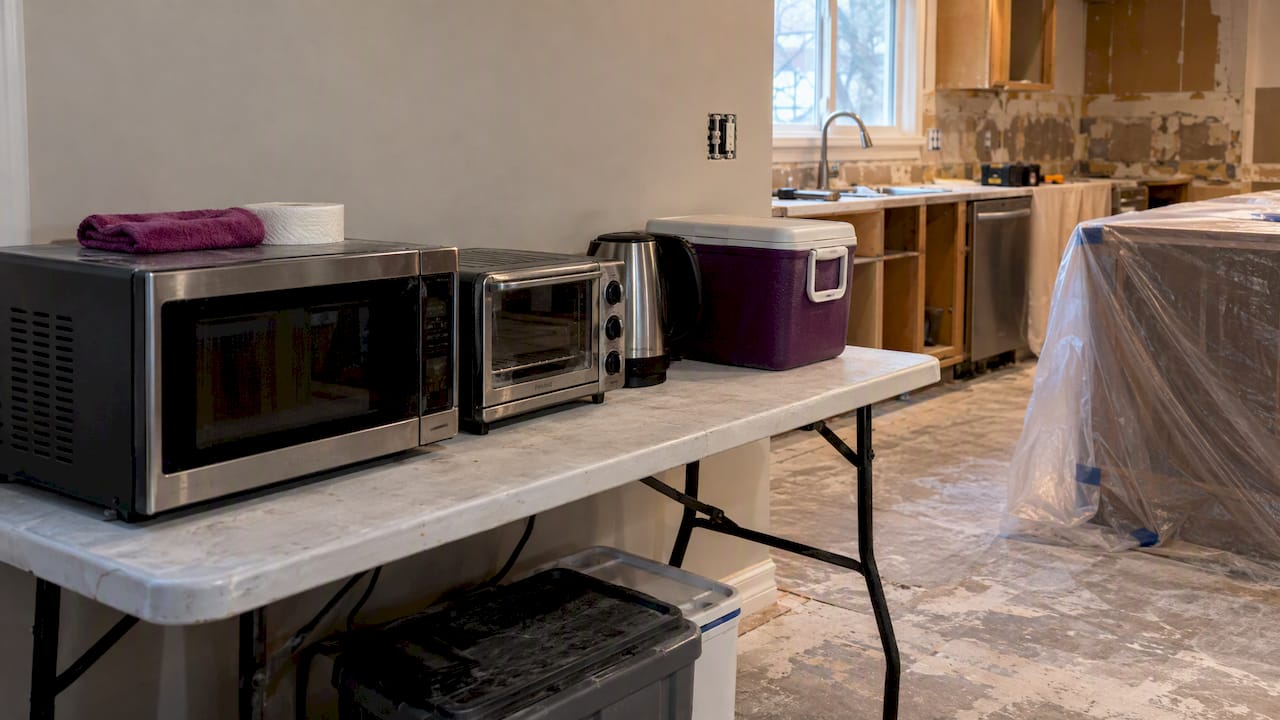 Temporary kitchen appliances during renovation