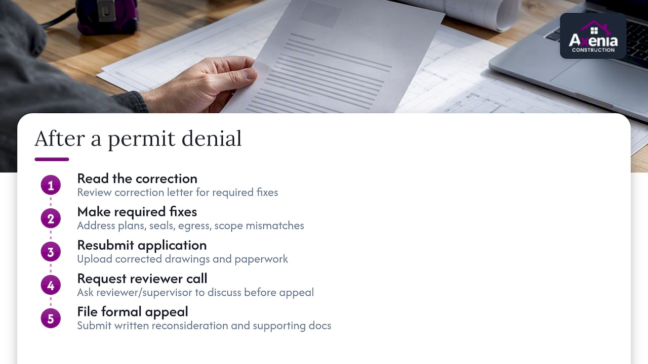What to do if your permit application is denied — overview diagram