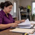 Construction owner reviewing compliance records