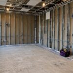 Unfinished conference room during commercial buildout