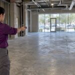 Estimator measuring a vacant retail unit