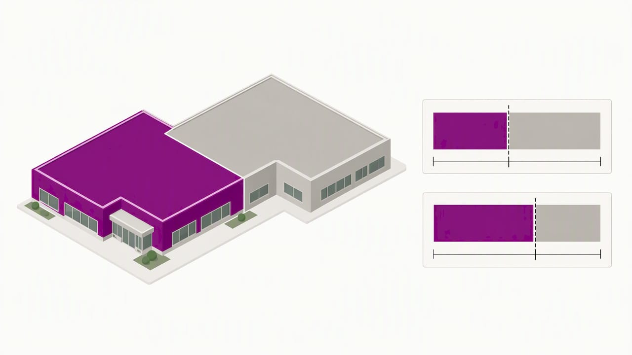 Renovation area compared across two LEED tests