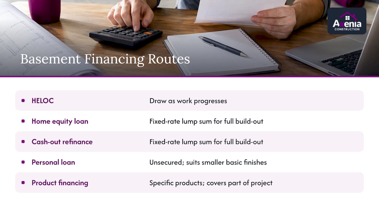 Five financing options for basement projects