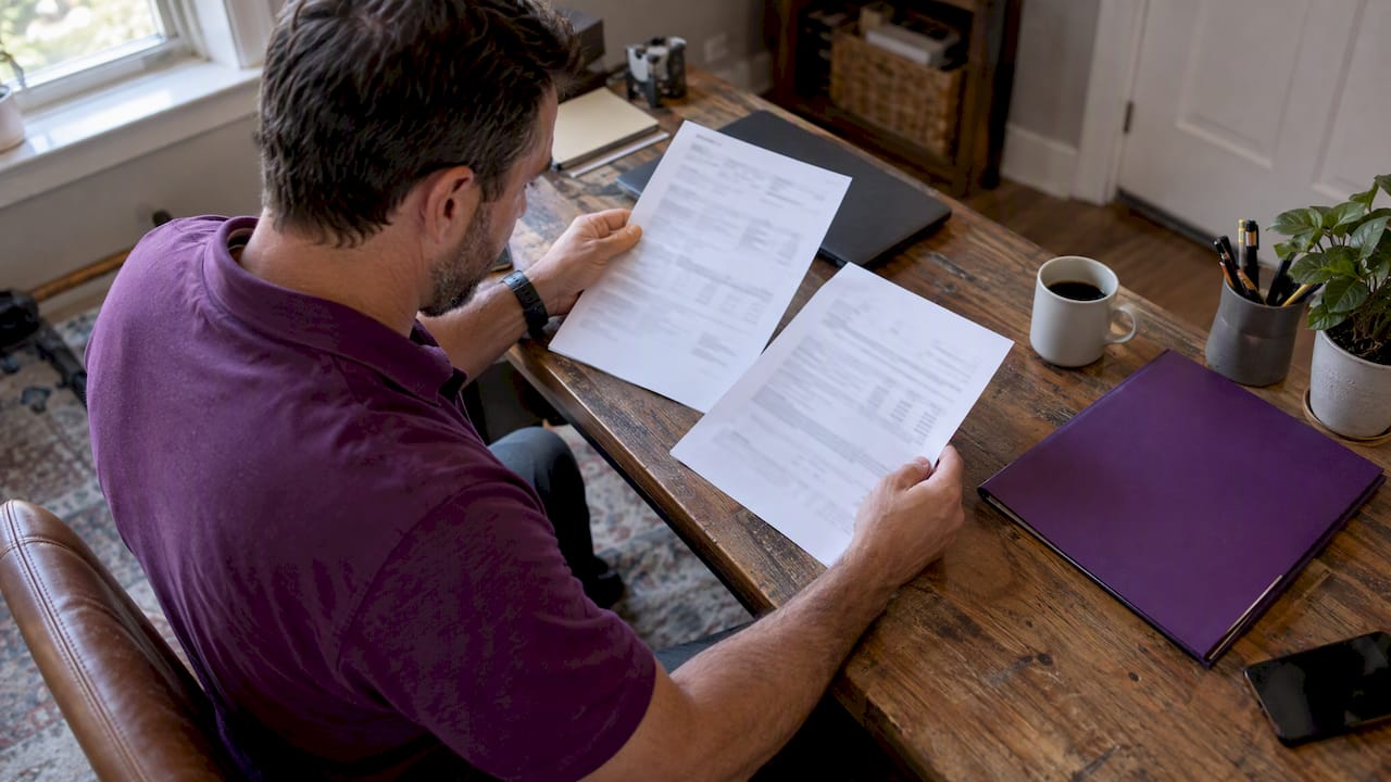 Contractor reviewing an insurance certificate