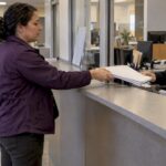 Contractor submitting a construction permit packet